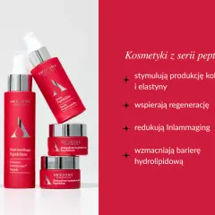 Seria kosmetyków z peptydami sygnałowymi: stymuluje kolagen, wspiera regenerację, redukuje stany zapalne i wzmacnia barierę hydrolipidową.