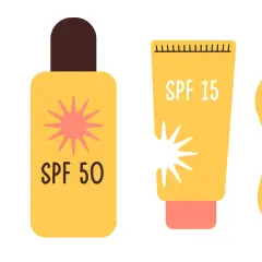 Cztery opakowania kremów z filtrem: SPF 20, SPF 50, SPF 15 i SPF 30. Dowiedz się, spf co to znaczy dla Twojej skóry.