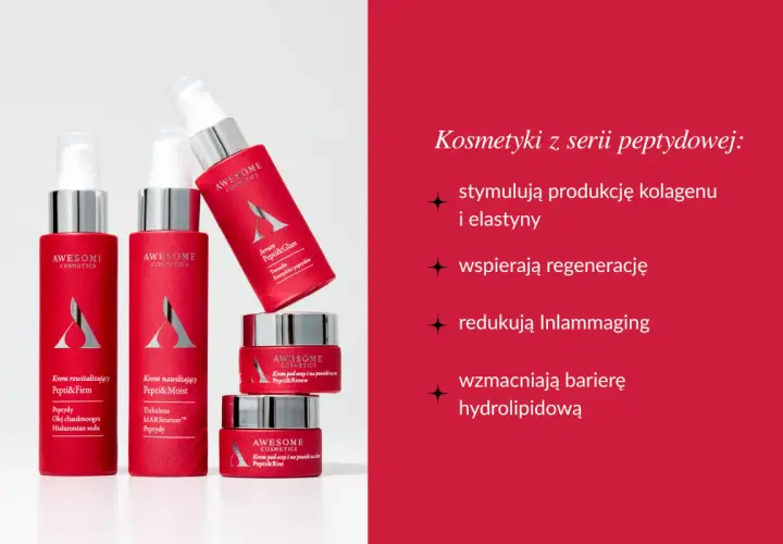 Seria kosmetyków z peptydami sygnałowymi: stymuluje kolagen, wspiera regenerację, redukuje stany zapalne i wzmacnia barierę hydrolipidową.