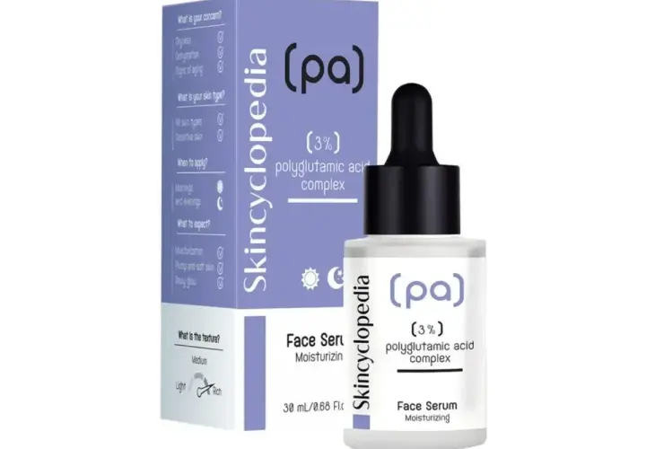 Serum z kwasem poliglutaminowym (3%) od Skincyclopedia. Nawilża, ujędrnia i nadaje skórze blask.