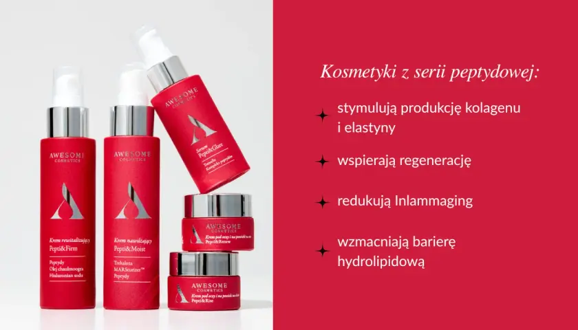 Seria kosmetyków z peptydami sygnałowymi: stymuluje kolagen, wspiera regenerację, redukuje stany zapalne i wzmacnia barierę hydrolipidową.