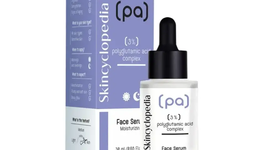 Serum z kwasem poliglutaminowym (3%) od Skincyclopedia. Nawilża, ujędrnia i nadaje skórze blask.