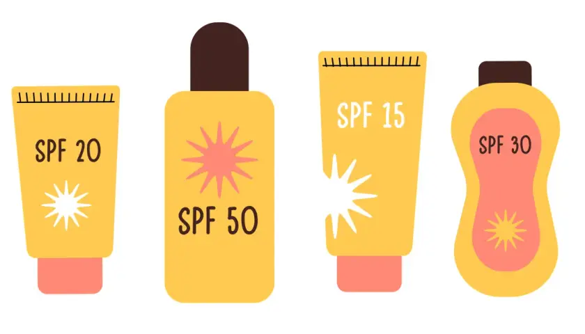 Cztery opakowania kremów z filtrem: SPF 20, SPF 50, SPF 15 i SPF 30. Dowiedz się, spf co to znaczy dla Twojej skóry.