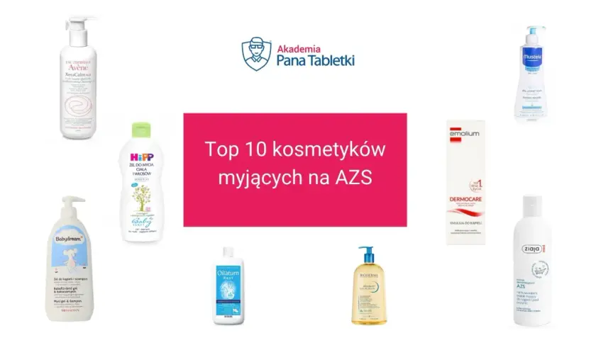 Top 10 kosmetyków myjących na AZS: Avène, HiPP, Babydream, Oilatum, Bioderma, Ziaja i inne, idealne dla skóry z atopią.