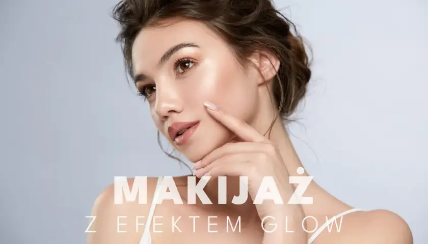 Kobieta z perfekcyjnym makijażem, podkreślającym jej naturalne piękno. Efekt glow na jej skórze sprawia, że wygląda promiennie i świeżo.