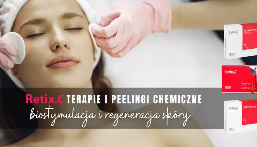 Kobieta poddana zabiegowi z użyciem produktów Retix.C. Terapie i peelingi chemiczne dla biostymulacji i regeneracji skóry.