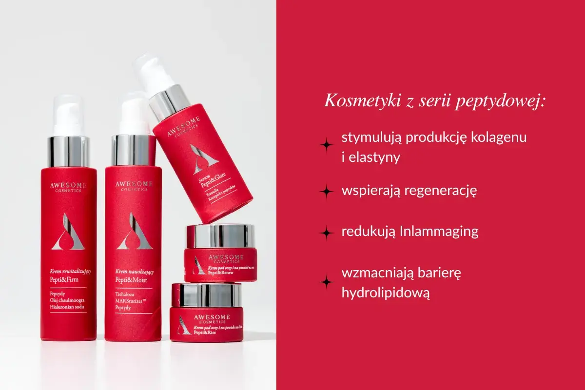 Seria kosmetyków z peptydami sygnałowymi: stymuluje kolagen, wspiera regenerację, redukuje stany zapalne i wzmacnia barierę hydrolipidową.