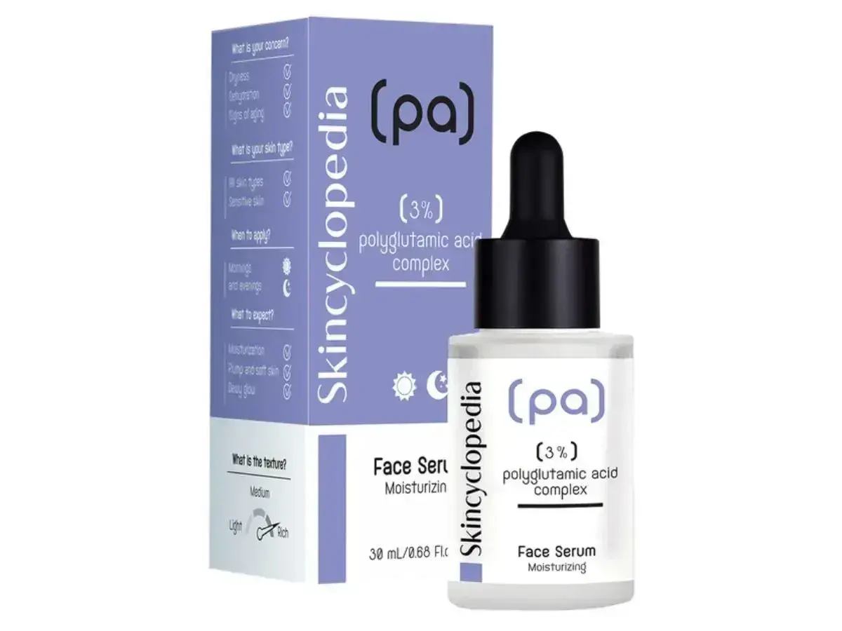 Serum z kwasem poliglutaminowym (3%) od Skincyclopedia. Nawilża, ujędrnia i nadaje skórze blask.